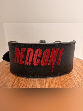 Redcon1 Branded Black Leather Weightlifting Belt Medium